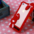 Cool Detonation Teeth Rabbit Covers Silicone Shell for iPhone 6 Plus 5.5 - Red