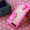 Cool Detonation Teeth Rabbit Covers Silicone Shell for iPhone 6 Plus 5.5 - Rose