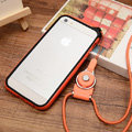 Fashion Lanyard Plastic Shell Hard Covers Back Cases Skin for iPhone 6 Plus 5.5 - Orange
