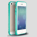 Quality Bling Aluminum Bumper Frame Cover Diamond Shell for iPhone 6 Plus 5.5 - Green