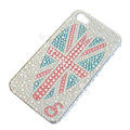 Bling S-warovski crystal cases Britain flag diamond covers for iPhone 6S - White
