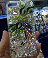 Bling S-warovski crystal cases Flower diamond cover skin for iPhone 6S - Green