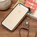 Fashion Lanyard Plastic Shell Hard Covers Back Cases Skin for iPhone 6S - Gold