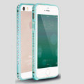 Quality Bling Aluminum Bumper Frame Cover Diamond Shell for iPhone 6S - Blue