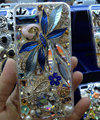 S-warovski crystal cases Flower Rabbit Bling diamond cover skin for iPhone 6S - Blue