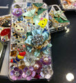 Bling S-warovski crystal cases Flower diamonds cover for iPhone 7 - Blue