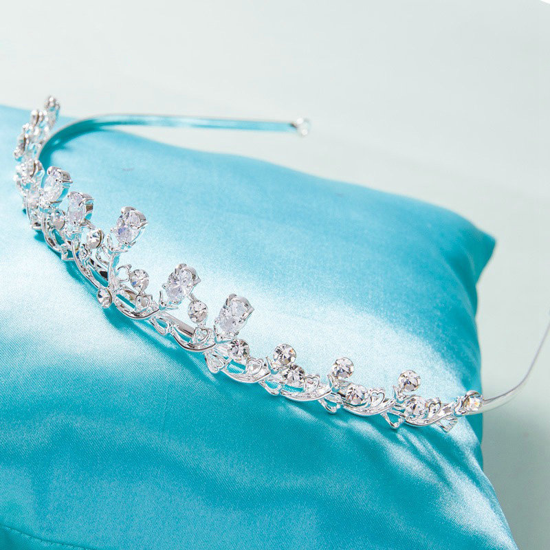 Classic Simple Wedding Jewelry Sets Crystal Flower Vine Tiara & Earrings & Bridal Zircon Necklace
