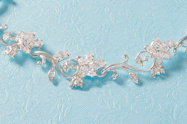 Luxury Classic Wedding Jewelry Sets Crystal Flower Vine Tiara & Earrings & Bridal Zircon Necklace