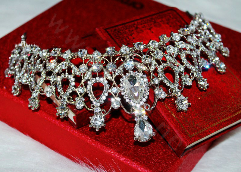 Oversize Crystal Bride Hair Accessory Wedding Tiaras Rhinestone Pageant Crowns Hair Ornament