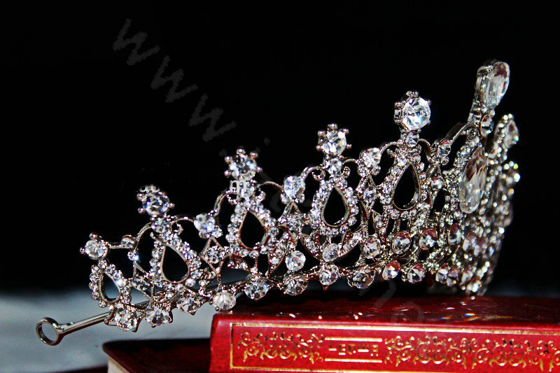 Oversize Crystal Bride Hair Accessory Wedding Tiaras Rhinestone Pageant Crowns Hair Ornament