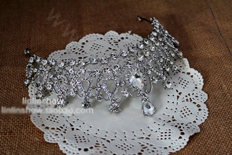 Oversize Crystal Bride Hair Accessory Wedding Tiaras Rhinestone Pageant Crowns Hair Ornament