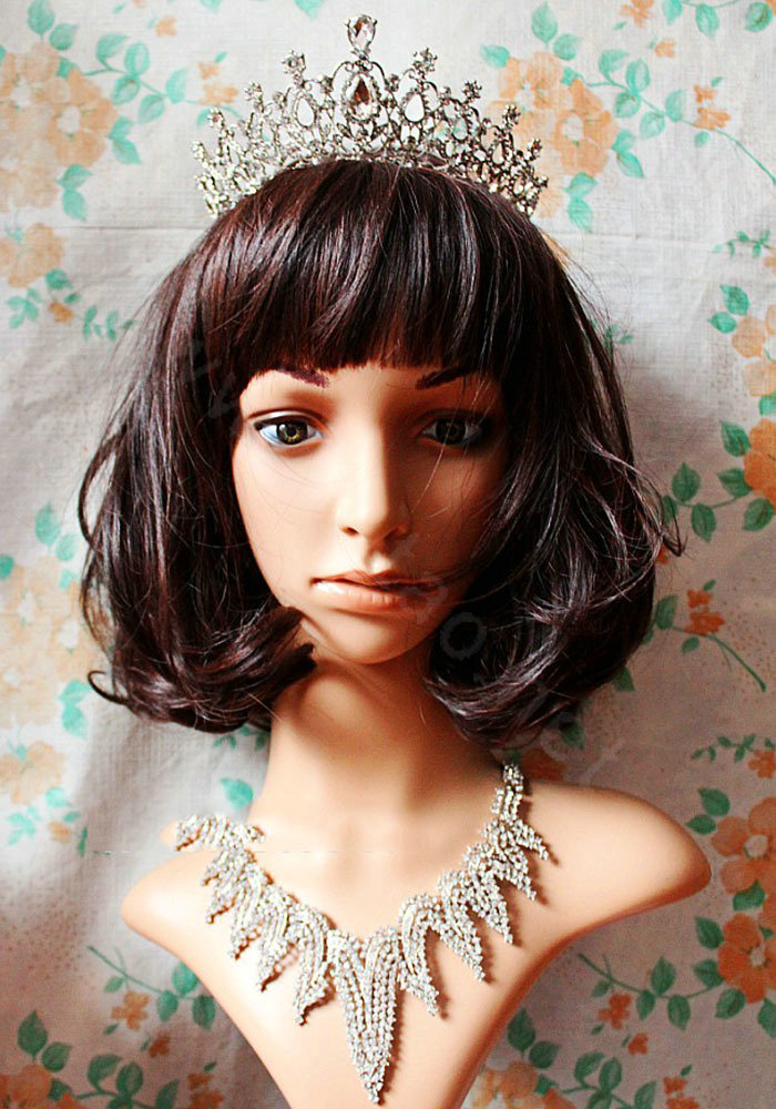 Oversize Crystal Bride Hair Accessory Wedding Tiaras Rhinestone Pageant Crowns Hair Ornament