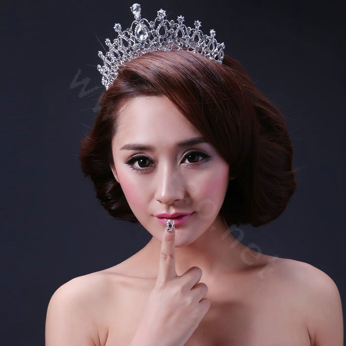 Oversize Crystal Bride Hair Accessory Wedding Tiaras Rhinestone Pageant Crowns Hair Ornament