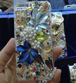 Bling S-warovski crystal cases Maple Leaf diamond cover for iPhone 6S Plus - Blue