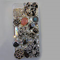 Bling S-warovski crystal cases Tiger diamond cover for iPhone 6S Plus - Black