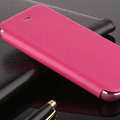 Classic Aluminum Support Holster Genuine Flip Leather Covers for iPhone 6S Plus 5.5 - Rose