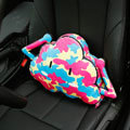 Camouflage Short Plush Auto Support Lumbar Pillow Car Interior Decoration 1pcs - Colorful