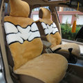 Fashion Pattern Winter Short Plush Auto Cushion Universal Car Seat Covers 5pcs Sets - Camel