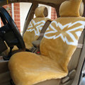 Flower Pattern Winter Short Plush Auto Cushion Universal Car Seat Covers 5pcs Sets - Camel
