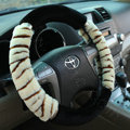 High-grade Zebra Winter Plush Car Steering Wheel Covers 15 inch 38CM - Beige Black