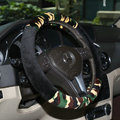 Hot sales Man Winter Plush Camo Car Steering Wheel Covers 15 inch 38CM - Green