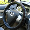 Luxury General Car Steering Wheel Covers Genuine Leather Snake Skin 15 inch 38CM - Black