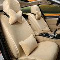 Luxury Genuine Wool Auto Cushion Man Business Casual Universal Car Seat Covers 15pcs Sets - Beige