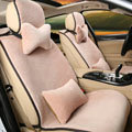 New Luxury Genuine Wool Auto Cushion Women Universal Car Seat Covers 15pcs Sets - Camel