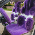 New Style Wool Auto Cushion Universal Genuine Sheepskin Car Seat Covers 4pcs Sets - Purple