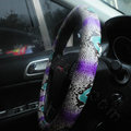 Personality Pattern Snake Print PU Leather Car Steering Wheel Covers 15 inch 38CM - Purple