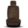 Winter Genuine Wool Auto Cushion Women Calssic Universal Car Seat Covers 11pcs Sets - Coffee