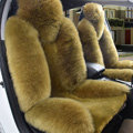 Winter Long Wool Auto Cushion Universal Genuine Sheepskin Car Seat Covers 4pcs Sets - Green