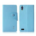 IMAK Cross Flip Leather Cases Book Holster Folder Covers for Gionee E5 - Blue