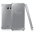 IMAK Mirror Smart Leather Cases Holster Protective Covers for Samsung Galaxy S6 G920F G9200 - Silver