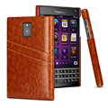 IMAK Sagacity Leather Cases Holster Covers Shell for BlackBerry Passport Windermere Q30 - Brown