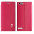IMAK Squirrel Lines Leather Cases Support Holster Covers for Huawei Ascend G6 - Rose