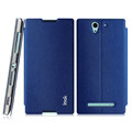 IMAK Squirrel Lines Leather Cases Support Holster Covers for Sony Xperia C3 S55T S55U - Blue