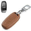 Clasic Genuine Leather Crocodile Grain Auto Key Bags Smart for Audi A1 - Brown