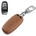 Clasic Genuine Leather Crocodile Grain Auto Key Bags Smart for Audi A8L - Brown
