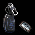 Clasic Genuine Leather Crocodile Grain Auto Key Bags Smart for Hyundai Sonata - Blue