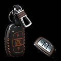 Clasic Genuine Leather Crocodile Grain Auto Key Bags Smart for Hyundai Tucson - Orange