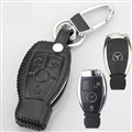 Elegant Genuine Leather Auto Key Bags Smart for Benz C180 - Black