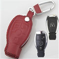 Elegant Genuine Leather Auto Key Bags Smart for Benz C180 - Red