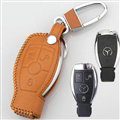 Elegant Genuine Leather Auto Key Bags Smart for Benz C180 - Yellow