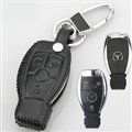 Elegant Genuine Leather Auto Key Bags Smart for Benz C200 - Black