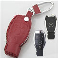 Elegant Genuine Leather Auto Key Bags Smart for Benz C260 - Red