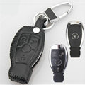 Elegant Genuine Leather Auto Key Bags Smart for Benz C300 - Black