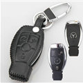 Elegant Genuine Leather Auto Key Bags Smart for Benz CLS63 AMG - Black