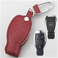Elegant Genuine Leather Auto Key Bags Smart for Benz R300L - Red