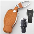 Elegant Genuine Leather Auto Key Bags Smart for Benz R300L - Yellow